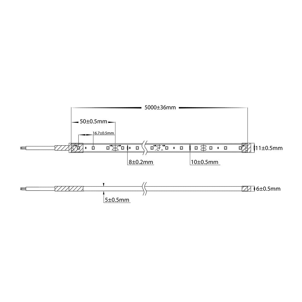 4.8W 12V DC Dimmable LED Strip / Blue - HV9723-IP67-60-B