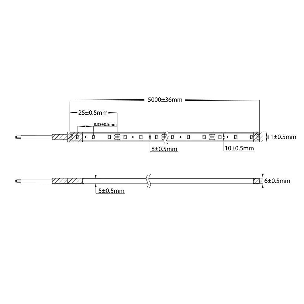 9.6W 12V DC Dimmable LED Strip / Neutral White - HV9723-IP67-120-4K