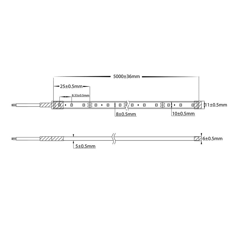 9.6W 12V DC Dimmable LED Strip / Neutral White - HV9723-IP67-120-4K