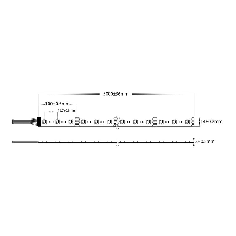 24W 24V DC Dimmable LED Strip / RGBCW - HV9752-IP54-60-RGBCW