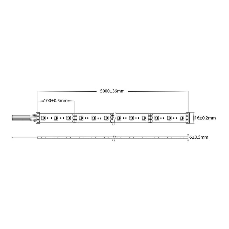 24W 24V DC Dimmable LED Strip / RGBCW - HV9752-IP67-60-RGBCW