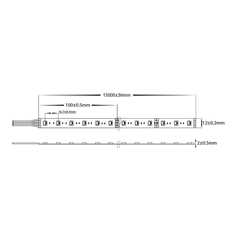 Long Run 30M RGBW IP20 11W 24V DC 60 LED Strip - HV9753-IP20-60-RGBW-30M
