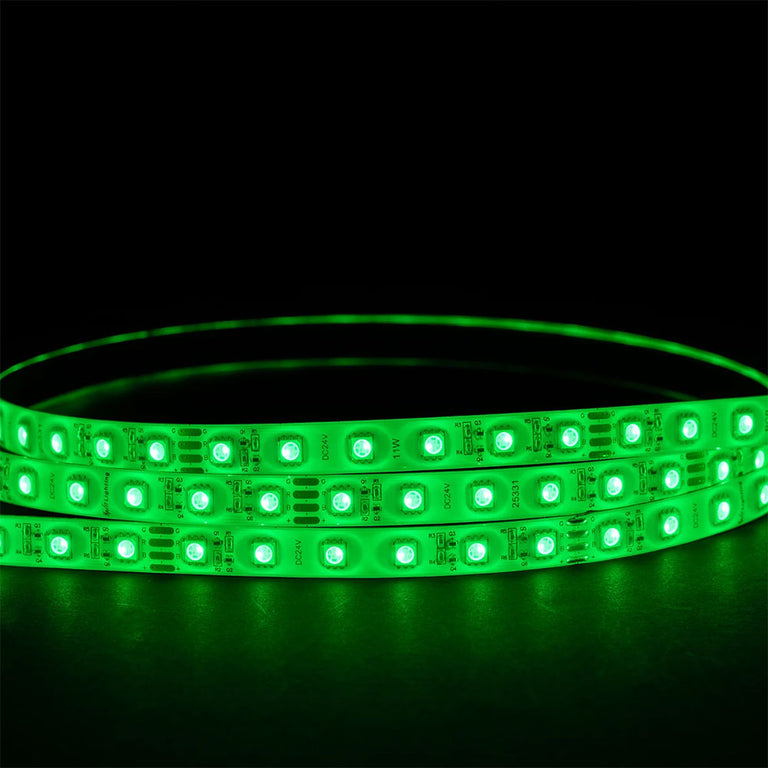 Long Run 15M RGB IP54 11W 24V DC 60 LED Strip - HV9753-IP54-60-RGB-15M