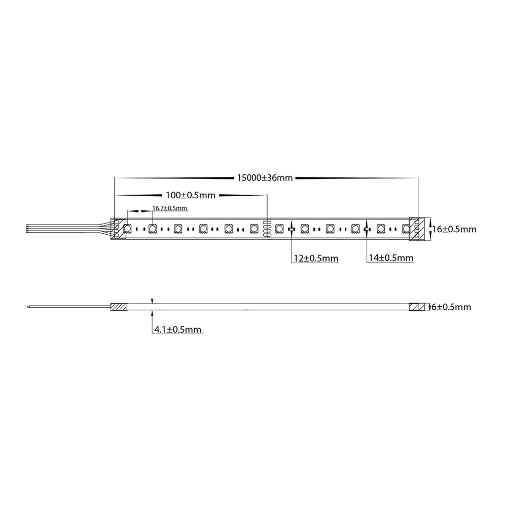 Long Run 15M RGB IP67 11W 24V DC 60 LED Strip - HV9753-IP67-60-RGB-15M