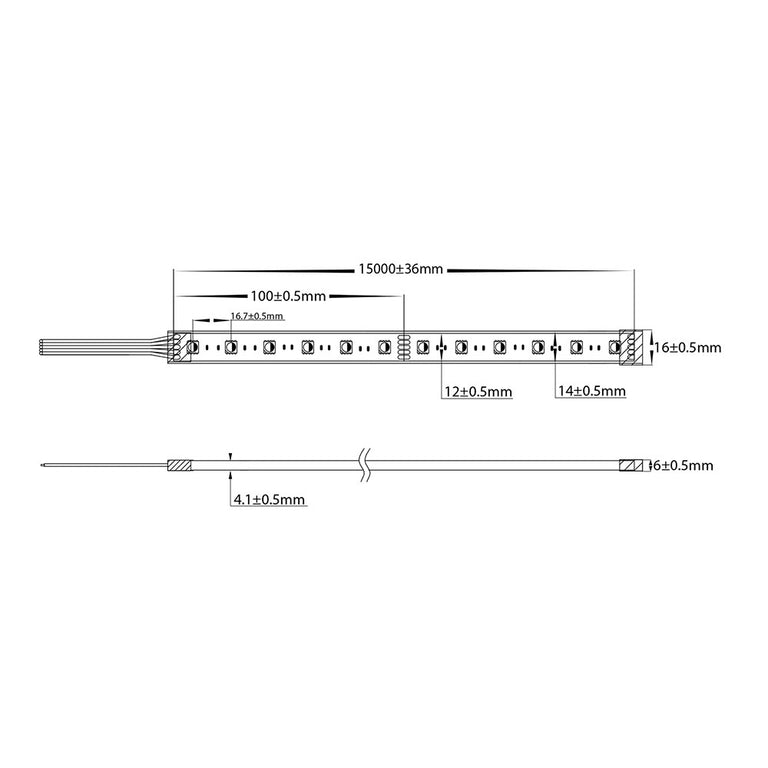 Long Run RGBW IP67 11W 24V DC 60 LED Strip - HV9753-IP67-60-RGBW