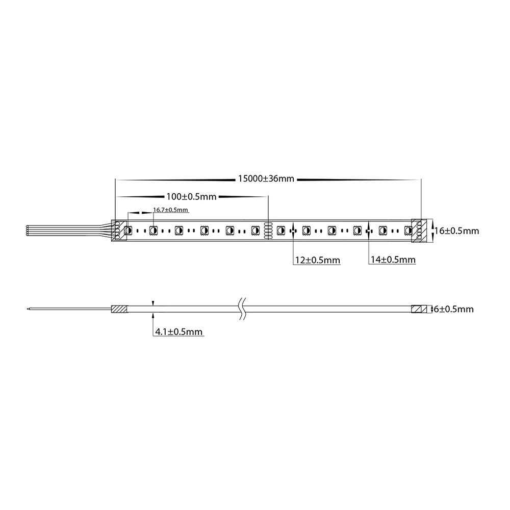Long Run 15M RGBW IP67 11W 24V DC 60 LED Strip - HV9753-IP67-60-RGBW-15M