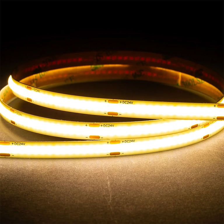 4.8W 24V DC 320 LED COB Dotless 30 Metre Strip Light / Natural White - HV9760-IP20-320-4K-30M
