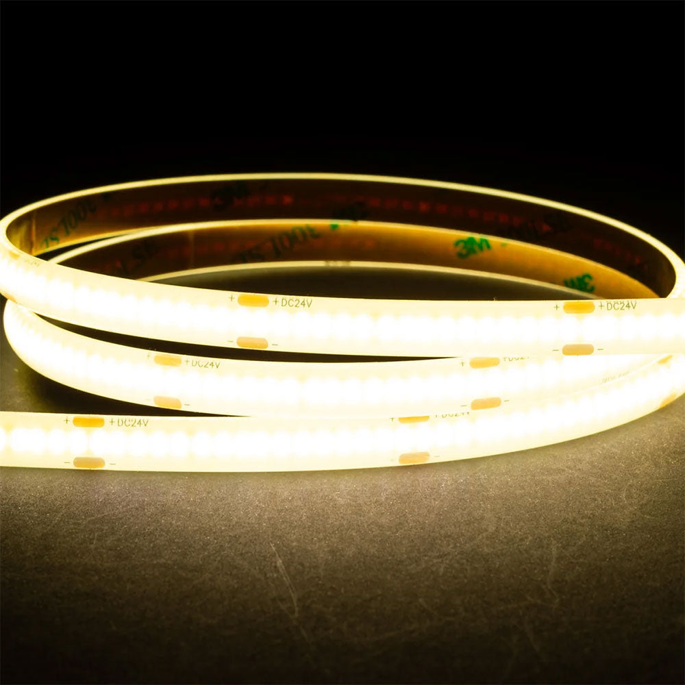 4.8W 24V DC 320 LED COB Dotless 10 Metre Strip Light / Natural White - HV9760-IP54-320-4K-10M