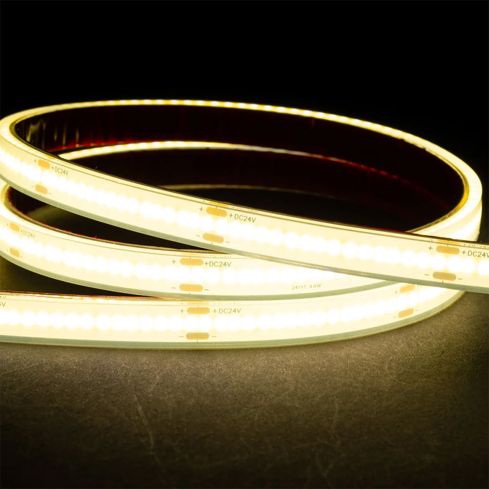 4.8W 24V DC 320 LED COB 10 Metre Dotless LED Strip / Natural White - HV9760-IP67-320-4K-10M