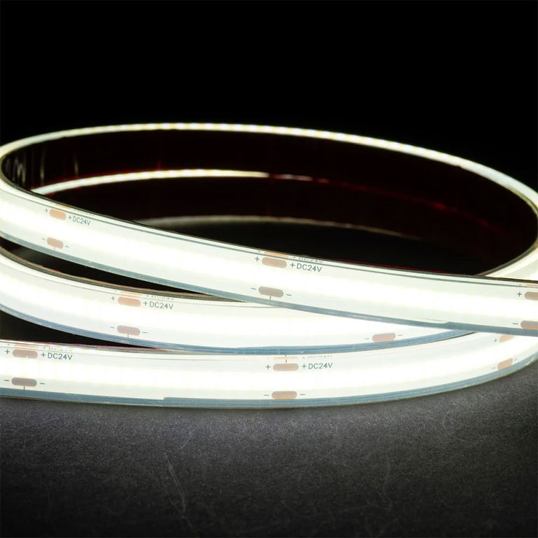 4.8W 24V DC 320 LED COB 10 Metre Dotless LED Strip / Cool White - HV9760-IP67-320-5K-10M