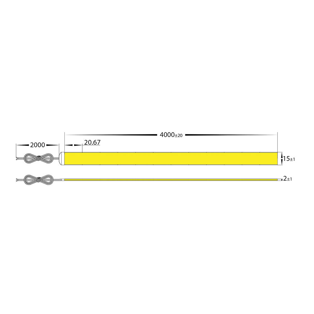 25W IP20 24V DC 1920 LED COB 3000K 1 Metre LED Strip / Warm White - HV9761-IP20-1920-3K