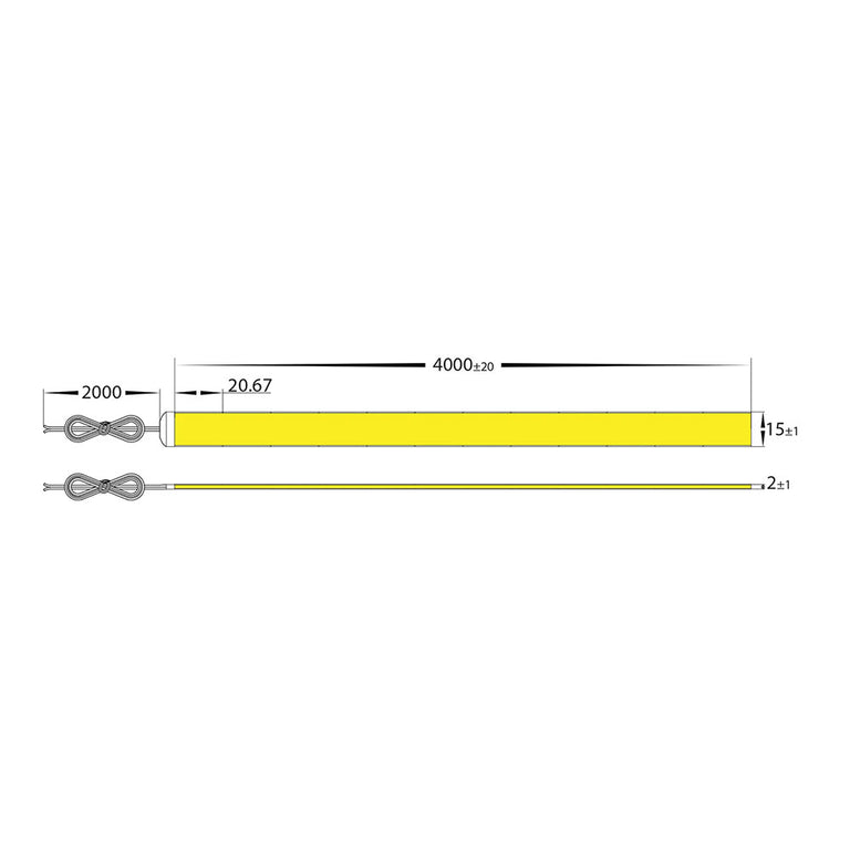 25W IP20 24V DC 1920 LED COB 3000K 1 Metre LED Strip / Warm White - HV9761-IP20-1920-3K