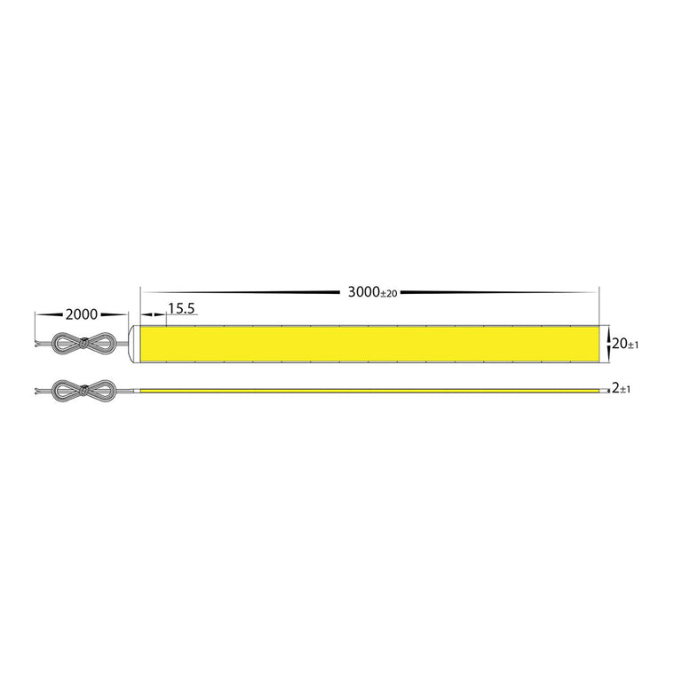 30W IP20 24V DC 3072 LED COB 3000K 30 Metre LED Strip / Warm White - HV9761-IP20-3072-3K-30M