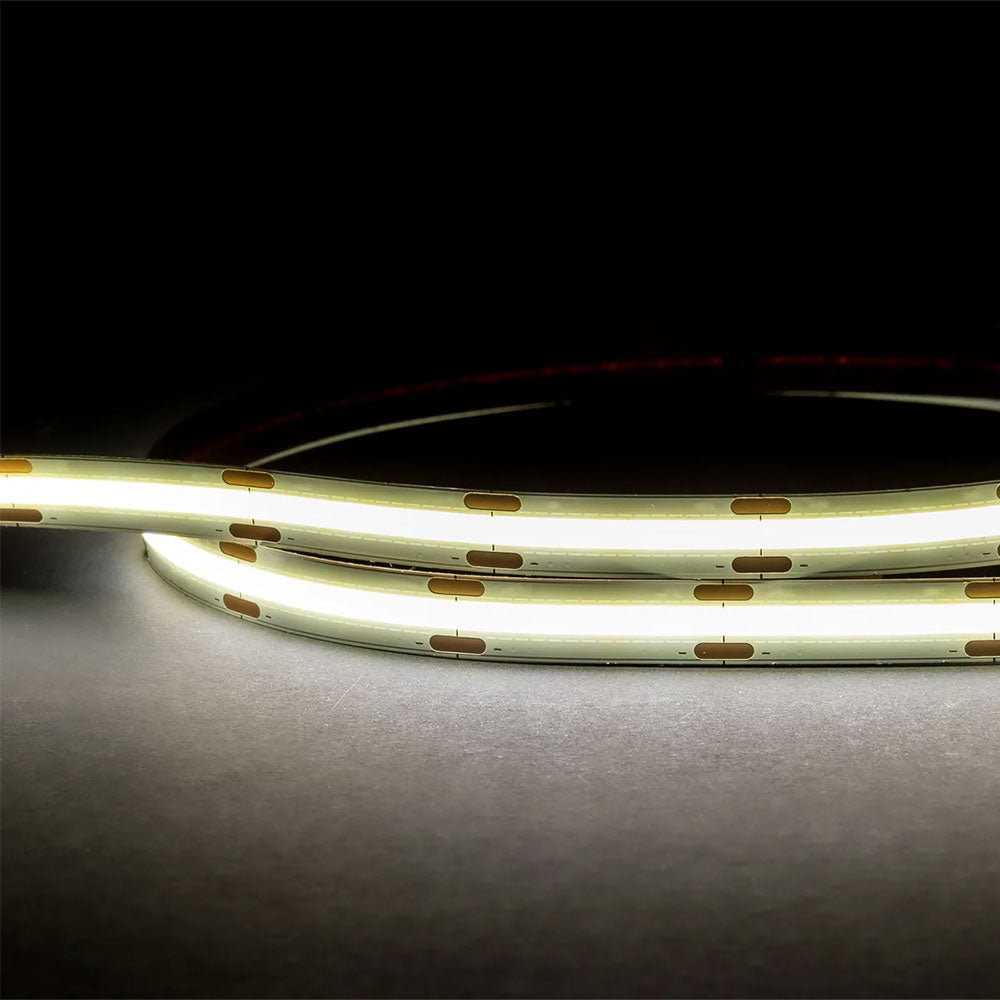 9.6W IP20 24V DC 50 Meter 5500K COB LED Strip / Cool White - HV9761-IP20-320-5K-50M