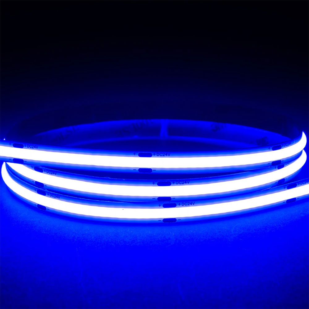 9.6W IP20 24V DC 320 LED COB Dotless 1 Metre LED Strip / Blue - HV9761-IP20-320-B