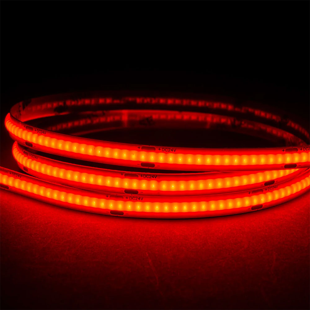 9.6W IP20 24V DC 320 LED COB Dotless 1 Metre LED Strip / Red - HV9761-IP20-320-R