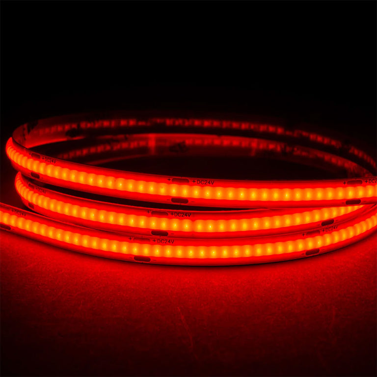 9.6W IP20 24V DC 320 LED COB Dotless 1 Metre LED Strip / Red - HV9761-IP20-320-R
