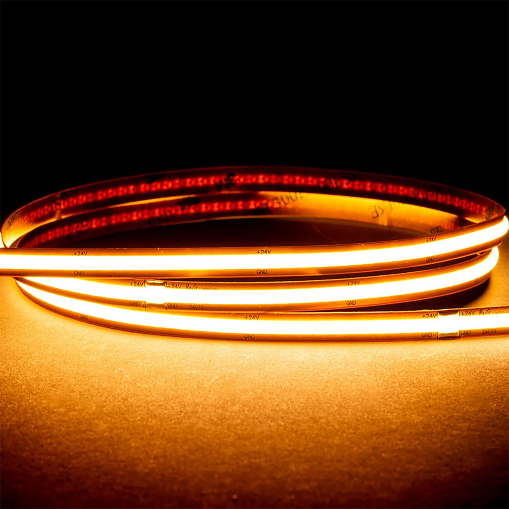 Dotless Free Cut COB 12W IP20 24V DC 528 LED 3000K 1 Metre LED Strip / Warm White - HV9761-IP20-528-3K
