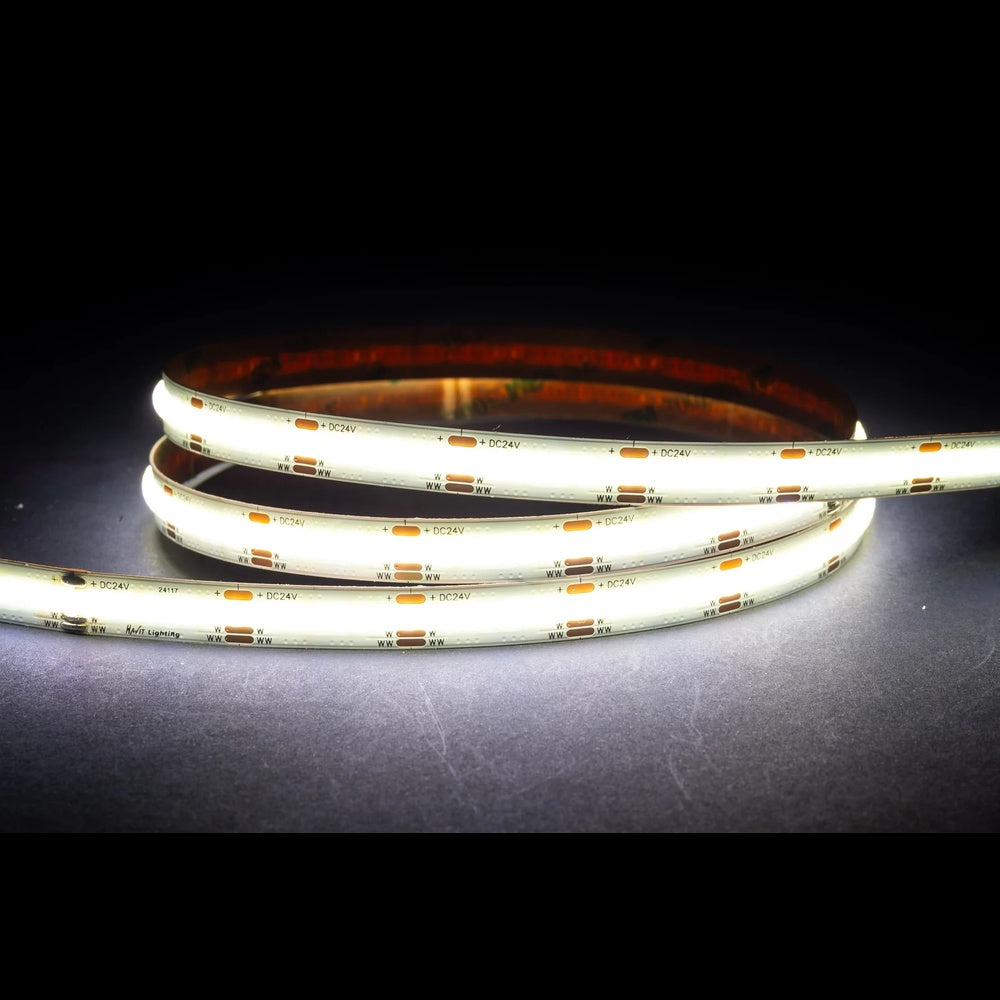 14.4W IP20 24V DC 608 LED COB Dotless 30 Metre LED Strip / CT - HV9761-IP20-608-CT-30M
