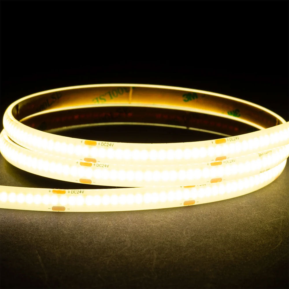 9.6W IP54 24V DC 4000K 320 LED COB Dotless 10 Metre LED Strip / Natural White - HV9761-IP54-320-4K-10M