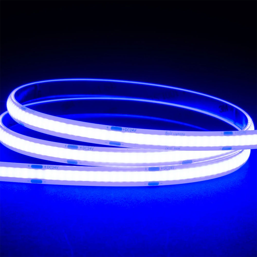 9.6W IP54 24V DC 320 LED COB Dotless 10 Metre LED Strip / Blue - HV9761-IP54-320-B-10M