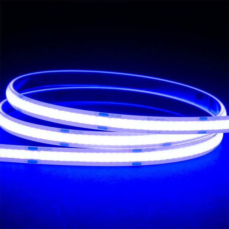 9.6W IP54 24V DC 320 LED COB Dotless 10 Metre LED Strip / Blue - HV9761-IP54-320-B-10M