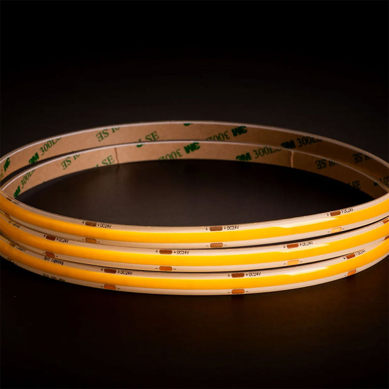 9.6W IP54 24V DC 320 LED COB Dotless 10 Metre LED Strip / Yellow - HV9761-IP54-320-Y-10M