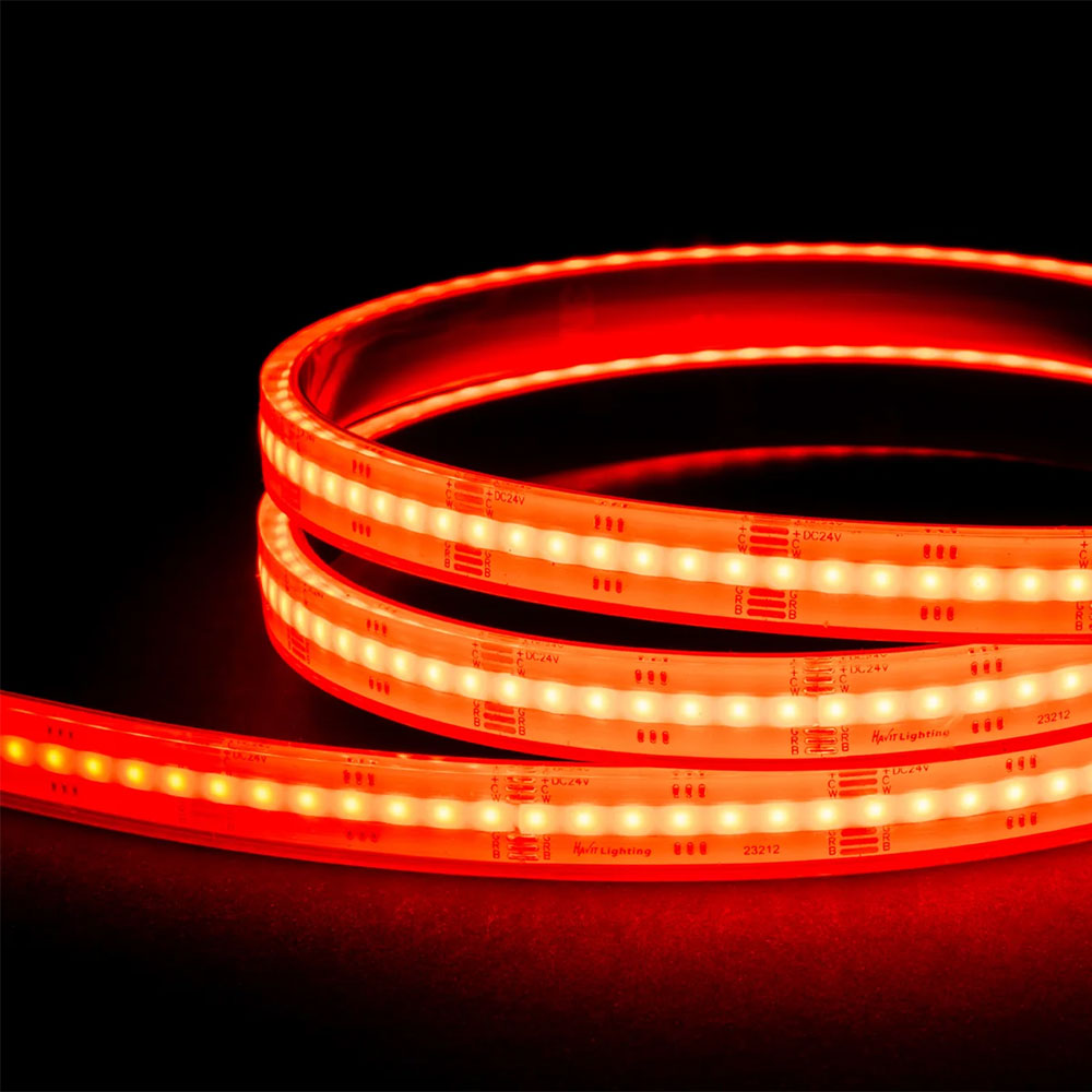 20W IP67 24V DC 840 LED COB 10 Metre LED Strip / RGBCW - HV9761-IP67-840-RGBCW-10M