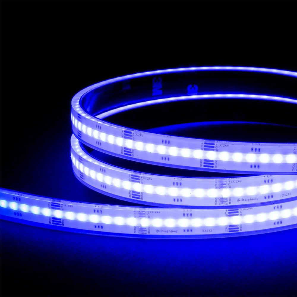 20W IP67 24V DC 840 LED COB 1 Metre LED Strip / RGBCW - HV9761-IP67-840-RGBCW