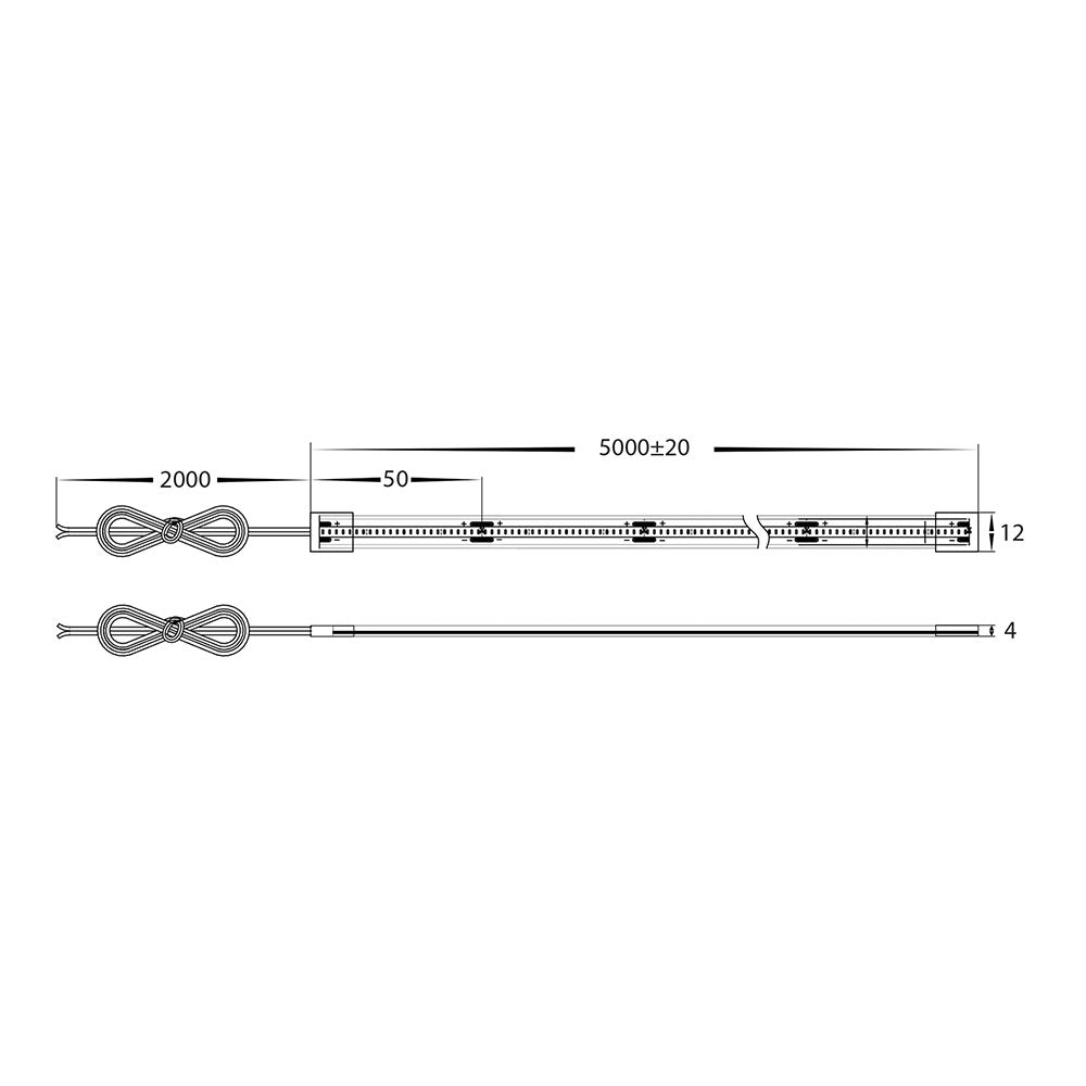 10W IP67 24V DC 302 LED CSP Dotless 3000K 1 Metre LED Strip / Warm White - HV9762-IP67-320-3K
