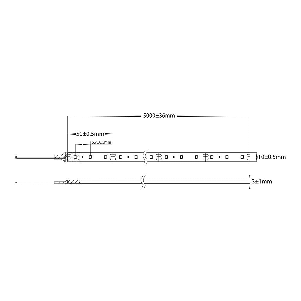 14.4W 12V DC Dimmable LED Strip / Warm White - HV9783-IP54-60-3K
