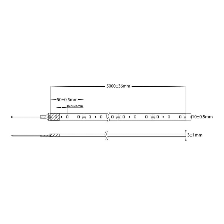 14.4W 12V DC Dimmable LED Strip / Cool White - HV9783-IP54-60-4K
