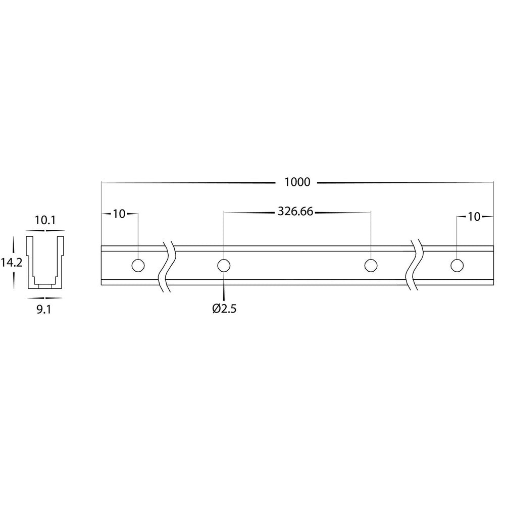 PVC Channel to suit HV9792 Flexible Side Bend Neon LED Strip 1 Metre - HV9792-PVC-CHANNEL