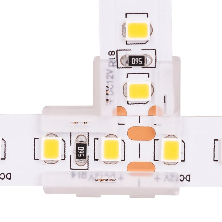 T Shape LED Strip Connector To Suit IP20 10mm PCB LED Strip 10 Pack - HV9954-T-10PK