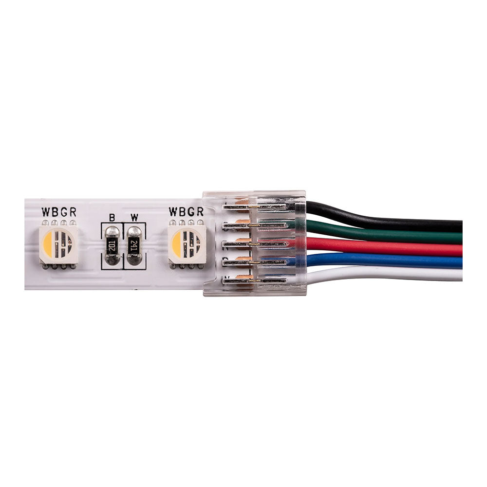 LED Strip Connector To Suit IP20 12mm PCB RGBC or RGBW LED Strip 10 Pack - HV9956-10PK