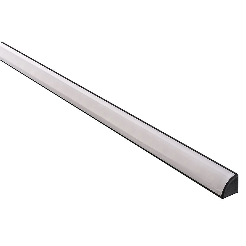 Corner 2 meter 16x16mm Aluminium LED Profile Black - HV9691-1616-BLK-2M