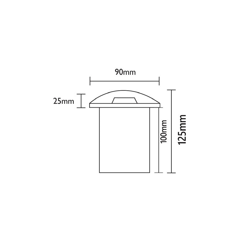 Small Faceplate One-Way Inground / Wall Light 316 Stainless Steel - 12V - IGM1SS