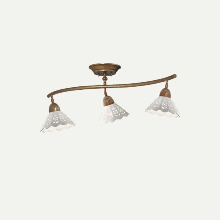 Fiori Di Pizzo 3lt Ceiling Light Antique Brass / White - 065.21.OC