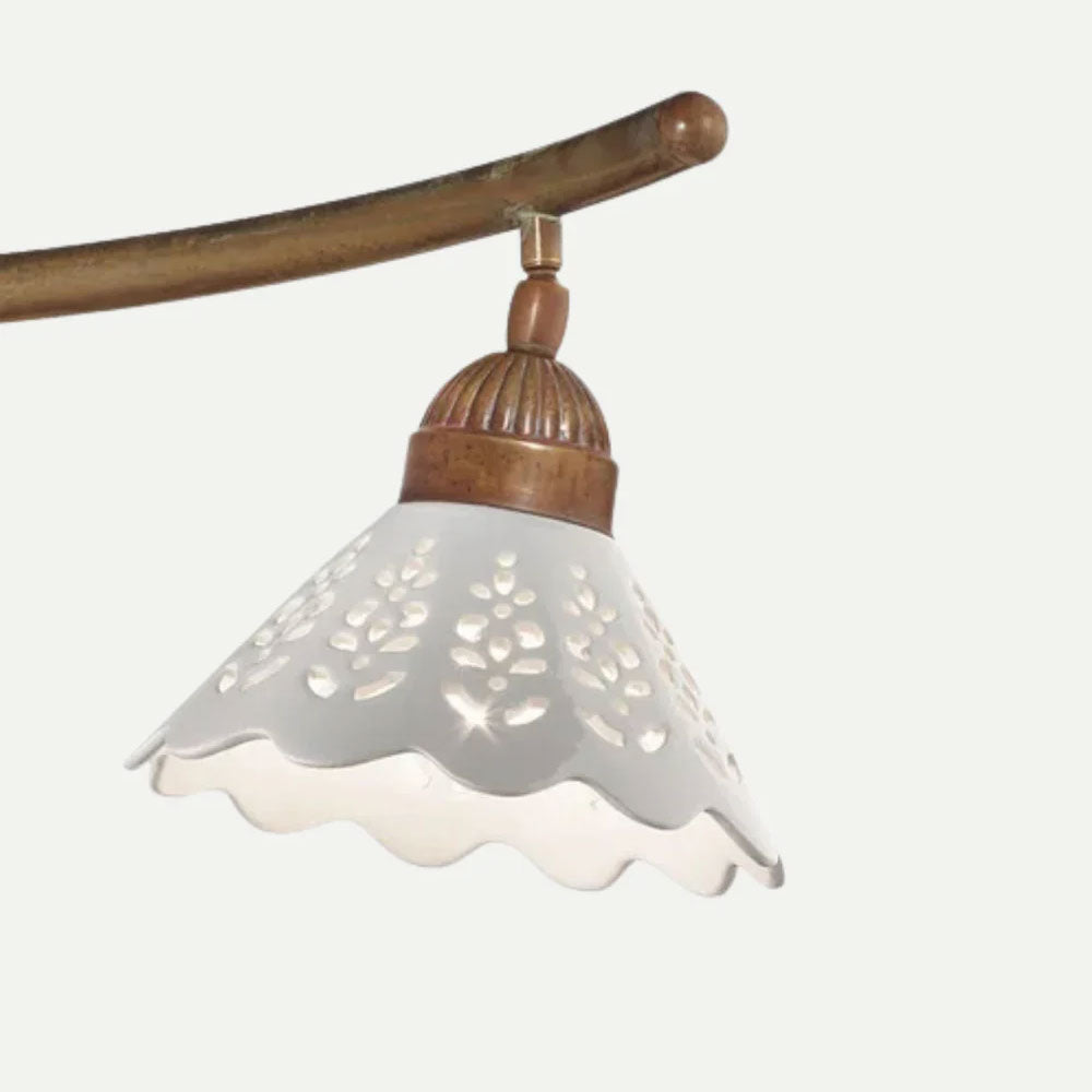 Fiori Di Pizzo 3lt Ceiling Light Antique Brass / White - 065.21.OC
