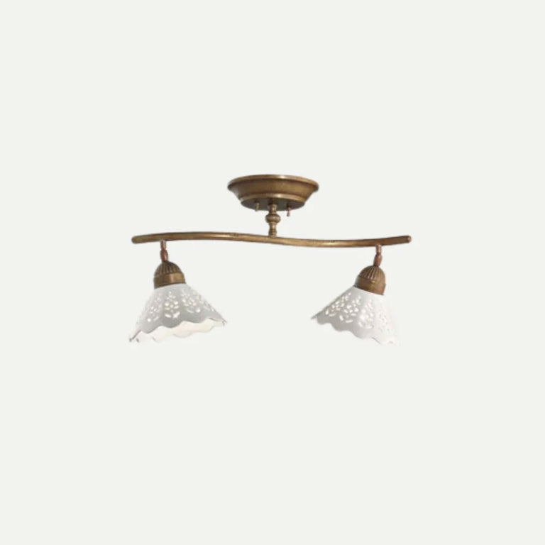 Fiori Di Pizzo 2lt Ceiling Light Antique Brass / Ceramic - 065.22.OC