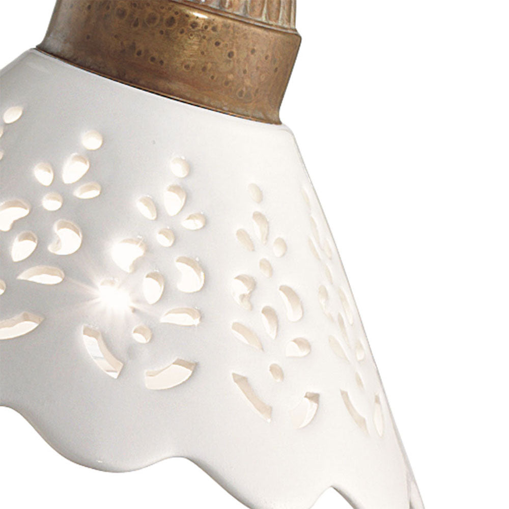 Fiori Di Pizzo 2lt Ceiling Light Antique Brass / Ceramic - 065.22.OC