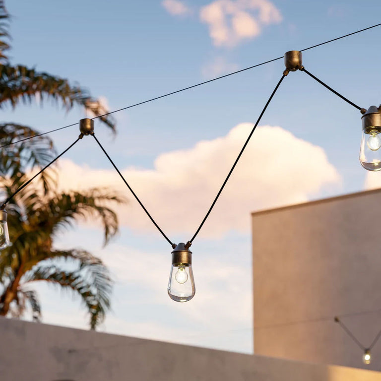 Drop Mini Double Cable Cluster Pendant Antique Brass / Clear - IL.270.42.OOT