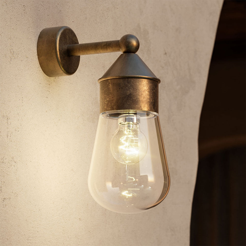 Drop Mini Wall Light Antique Brass / Clear - 270.44.OOT