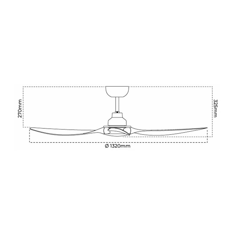 Ibiza 52" DC 3 Blade Ceiling Fan White - IBIZA/52/WH