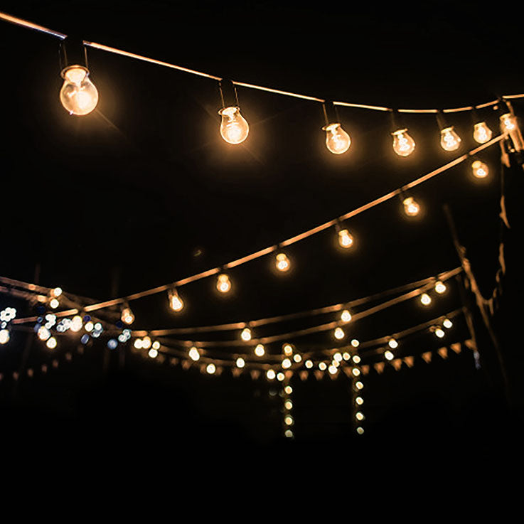 Festoon 10 Meter LED Party Light Kit IP44 Black / Warm White - LPL10MES