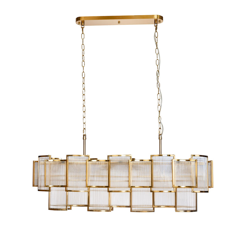 Jasina 17 Light Long Pendant Brushed Brass - JASINA17L