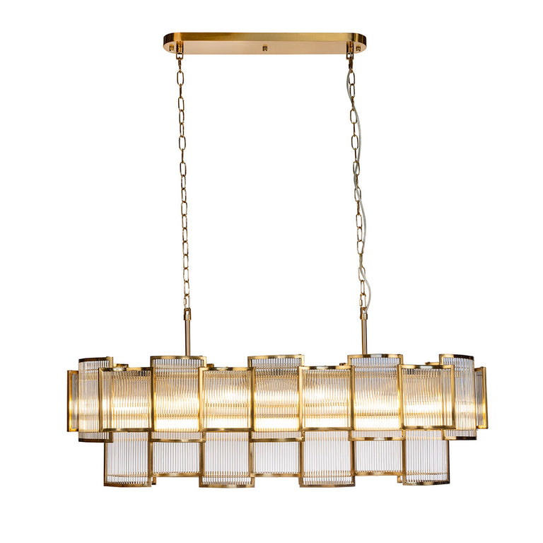 Jasina 17 Light Long Pendant Brushed Brass - JASINA17L