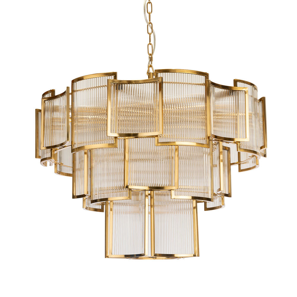 Jasina 20 Light Round Pendant Brushed Brass - JASINA-20L
