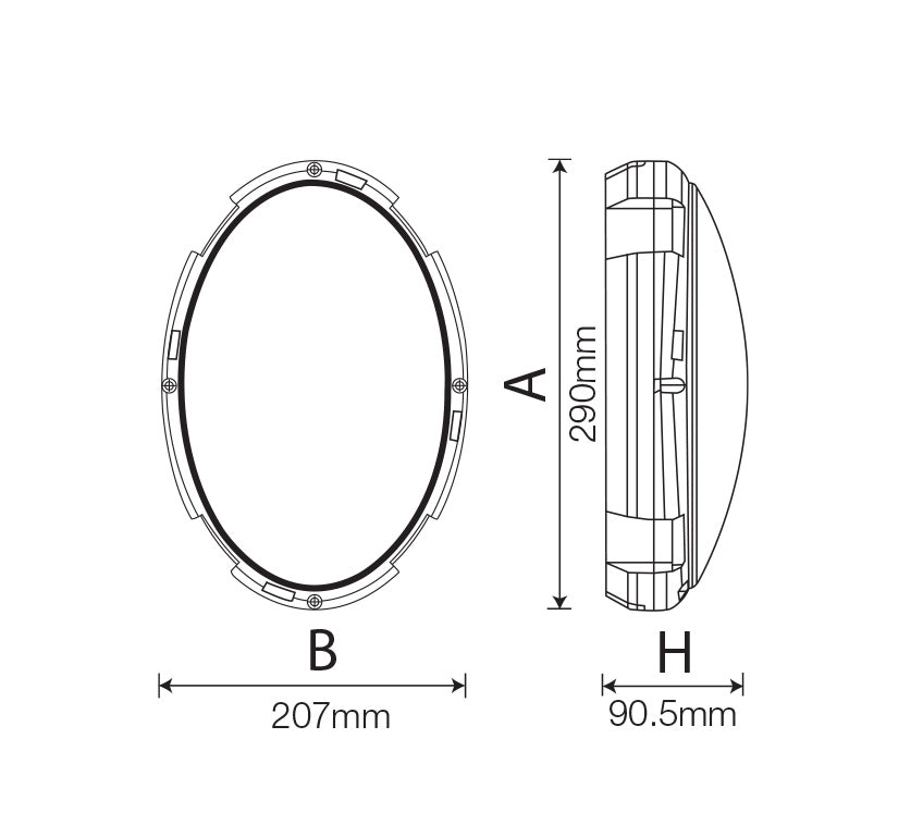 Jack Horizontal Up / Down Linear E27 IP65 Oval Bunker