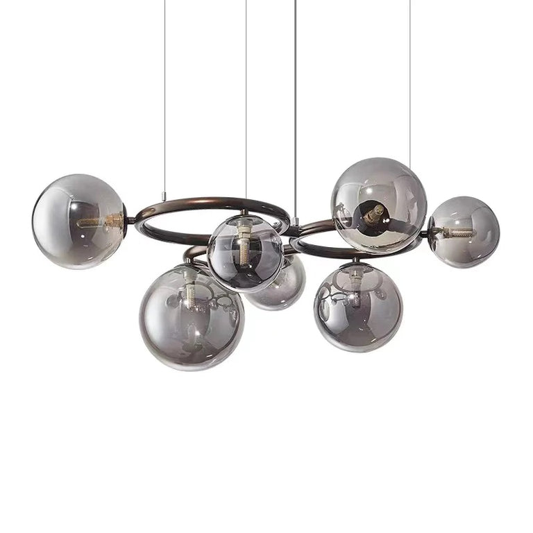 Jupiter 9 Light Pendant Black / Smoke